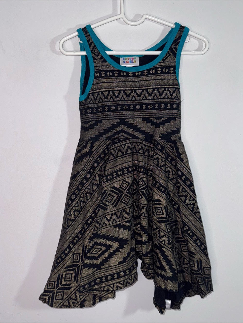 Dot Dot Smile Girls Size 2 Black Gold Aztec Print Sleeveless Twirl Dress